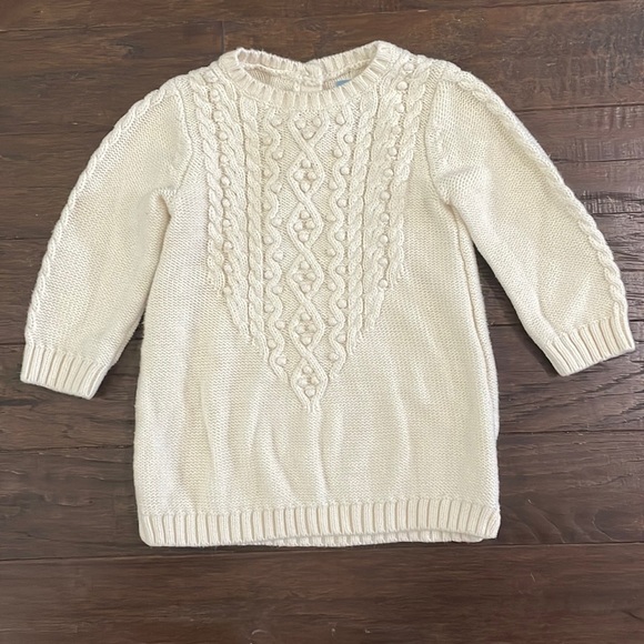 GAP | Shirts & Tops | Baby Gap Girl Cream Knit Sweater Dress 62m | Poshmark